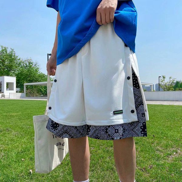 

men's shorts summer men cargo casual patchwork gyms sportswear boys homme streetwear elastic waist brand clothing, White;black