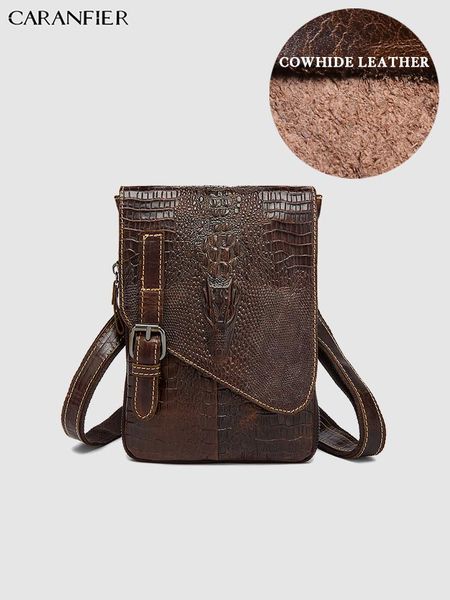 

duffel bags caranfier mens travel shoulder crossbody genuine cowhide leather crocodile pattern messenger business briefcases