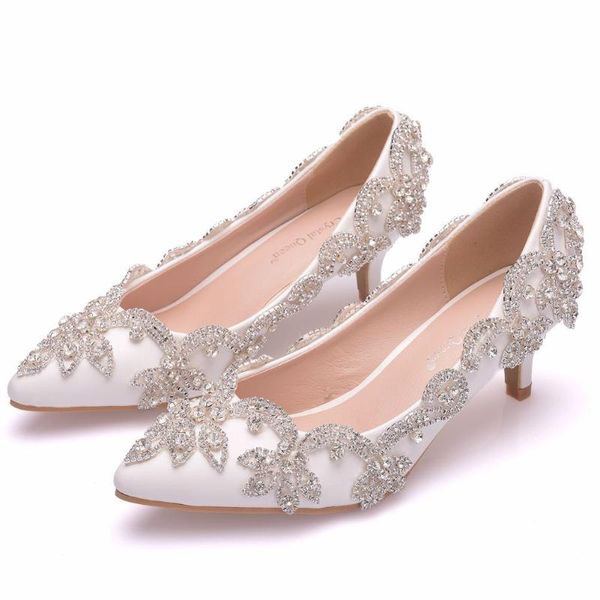 

women's med high heels shoes stiletto shallow mouth white bridesmaid wedding pumps spring rhinestone temperament a0076 dress, Black