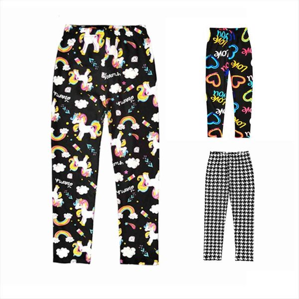 

unicorn pattern cartoon spring childrens leggings floral print cotton baby girls pants kids trousers 10 years, Blue