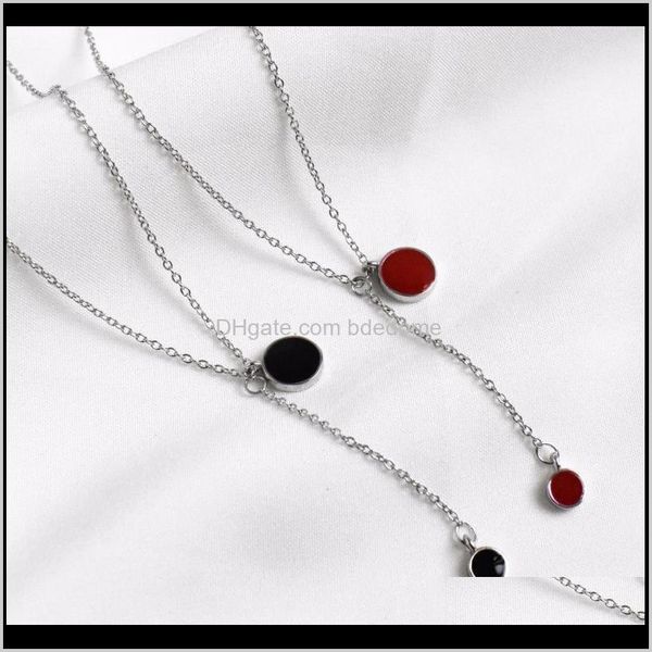 

other necklaces & pendants jewelry drop delivery 2021 1pc 100percent authentic 925 sterling sier red /black enamel lucky bean round tassel p, Silver