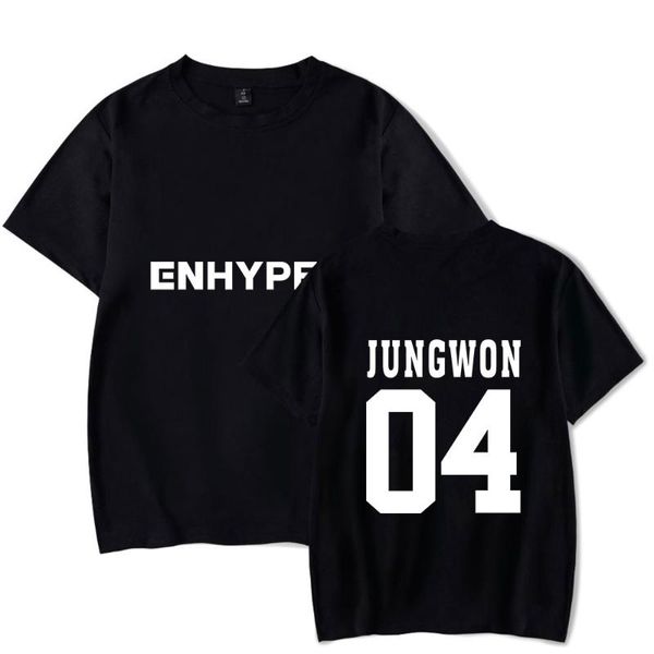 

men's t-shirts enhypen kpop summer t-shirt short-sleeved 100% cotton loose men/women tee, White;black