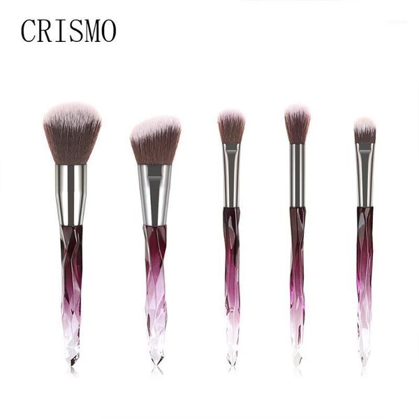 

5pcs crystal makeup brushes set professional cosmetics colorful contour base powder blush foundation brush1