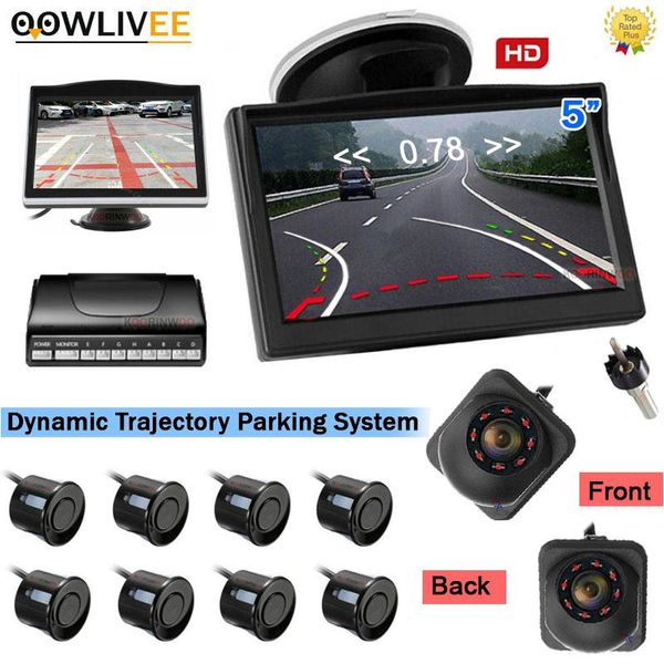 

car rear view cameras& parking sensors oowlivee smart system intelligent dynamic trajectory line camera with monitor parktronic 8 sound