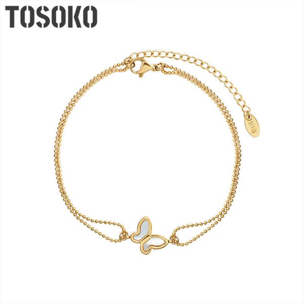 

sodrov stainless steel jewelry simple butterfly anklet women's sweet rims bss103, Golden;silver