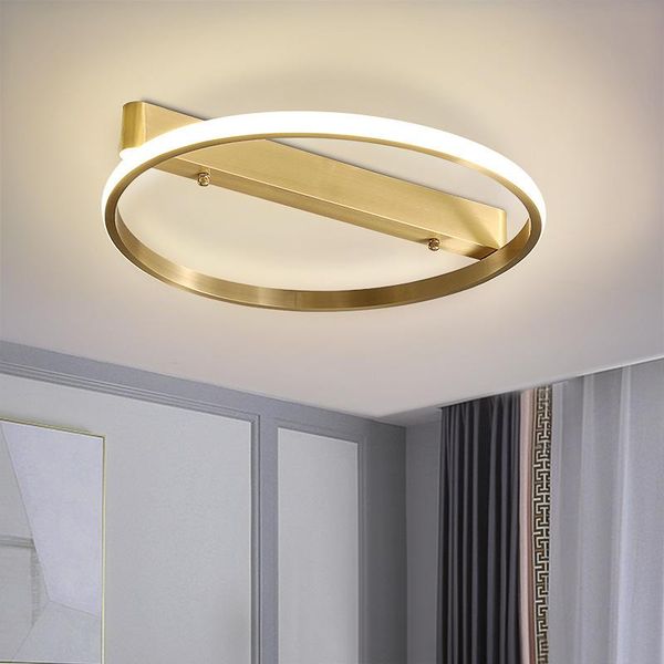 

ceiling lights modern copper led light simple and warm living room bedroom study nordic creative personality luxury