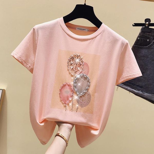 

pink cotton summer korean style women t shirt fashion clothing tee femme, White