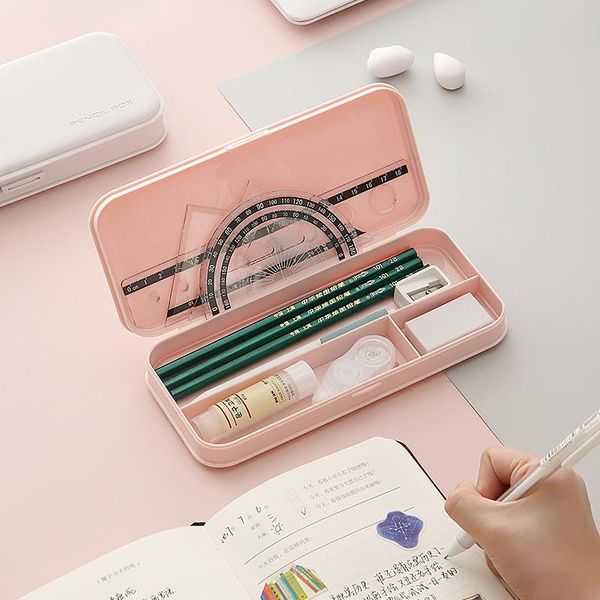 

pencil cases simple macaron color frosted big box kawaii pencilcase school pen case supplies pencils pouch stationery
