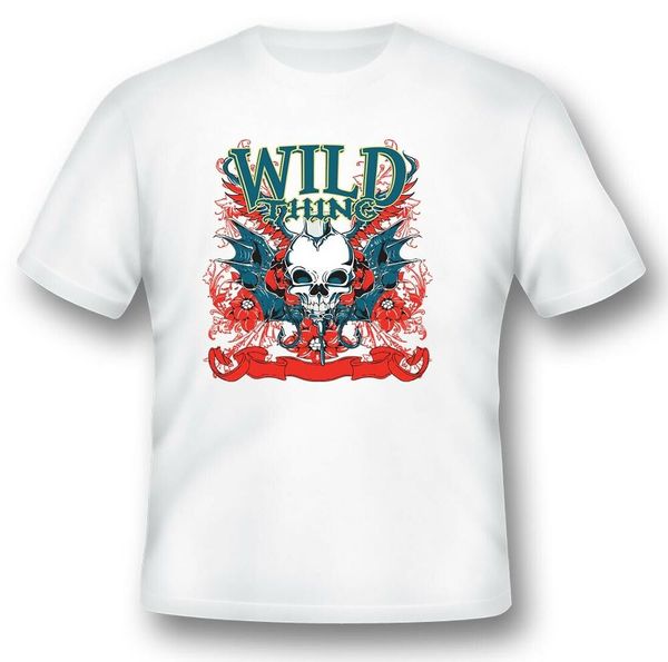 

wild thing skull wings 310 black or white tee, White;black