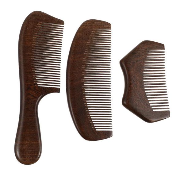 

hair brushes 3pcs combs creative sandalwood practical hairstyling, Silver