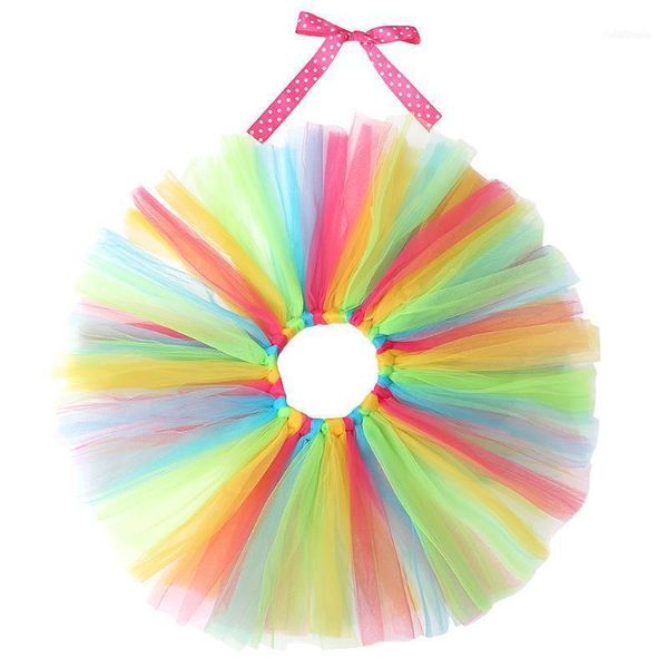 

skirts rainbow princess kids baby girls tutu skirt xmas party dancewear costume 0-8y1, Blue