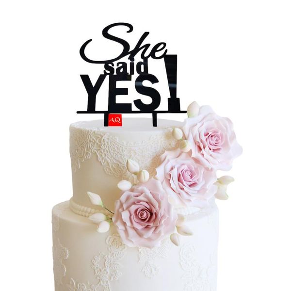 

other event & party supplies "she said yes" "i choose you" acrylic engagement ring wedding cake er decoration accessorry