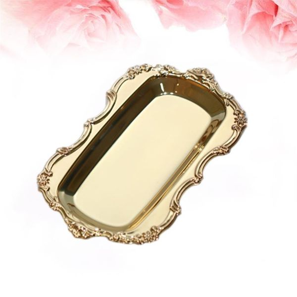 

dishes & plates towel tray cake dish fruit dessert plate decorative tableware for wedding party home (golden)