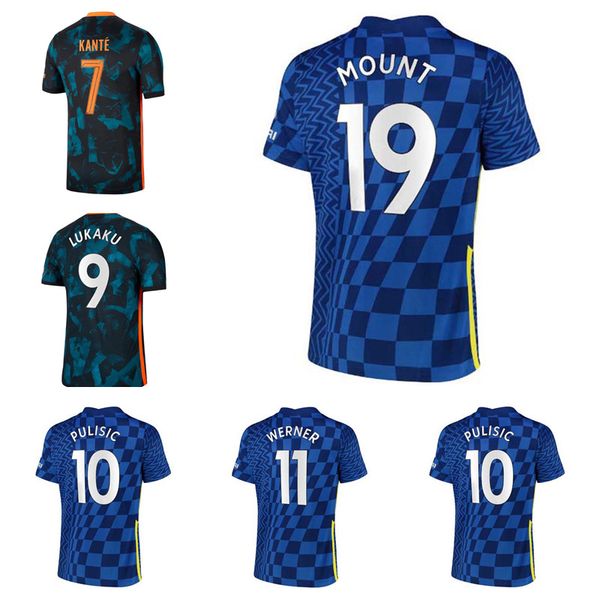 

cfc21-22 soccer jerseys lukaku ziyech pulisic mount kante havertz werner abraham chilwell giroud hudson odoi 2021 2022 saul football, Black;yellow