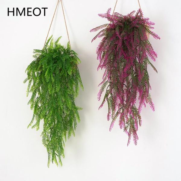 

decorative flowers & wreaths artificial green plants persian rattan vine wall hanging fake flower plastic grass material wedding garden home