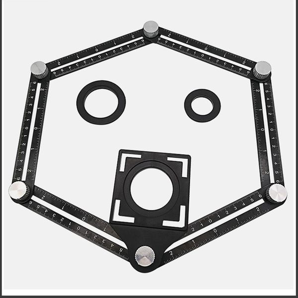 

universal opening locator tile hole tool masonry glass fixed angle measuring ruler universal angular multi-function ruler