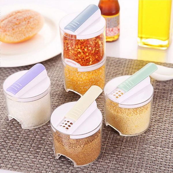 

storage bottles & jars kitchen supplies 5 in 1 plastic sealed seasoning box nice accessories can stack organizers pot set