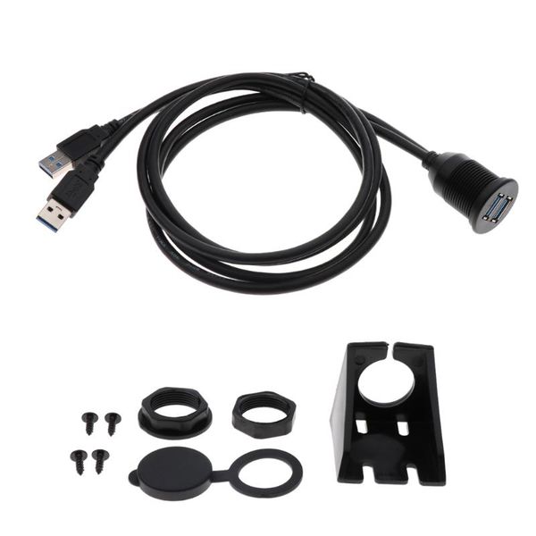 

car organizer dual usb3.0 extension panel flush mount cable boat
