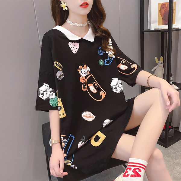 

women's t-shirt cartoon shirt, short sleeve black white korean fashionable, women's shirt summer galc