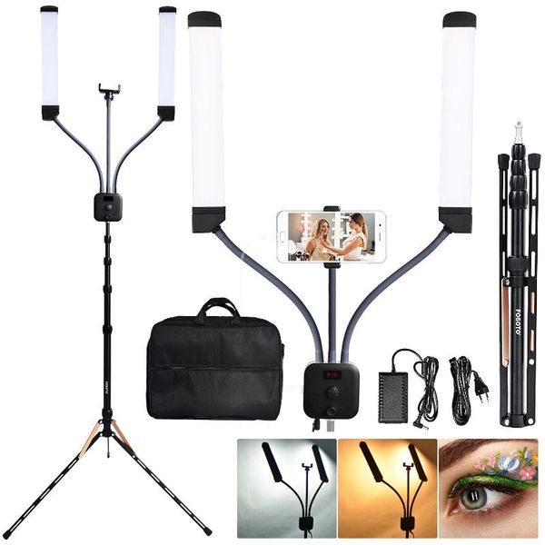 

flash heads fosoto ft-450 multimedia extreme with selfie function pography light led video lamp ring tripod for makeup youtube