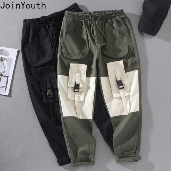 

women's pants & capris joinyouth harem cargo streetwear 2021 hip hop casual pockets contrast color long autumn harajuku trousers 57037, Black;white