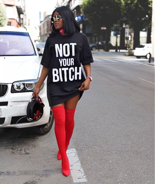 

Boutique Dress 2021 Women' Letter Print Loose Long Sleeve 4 Colors, White