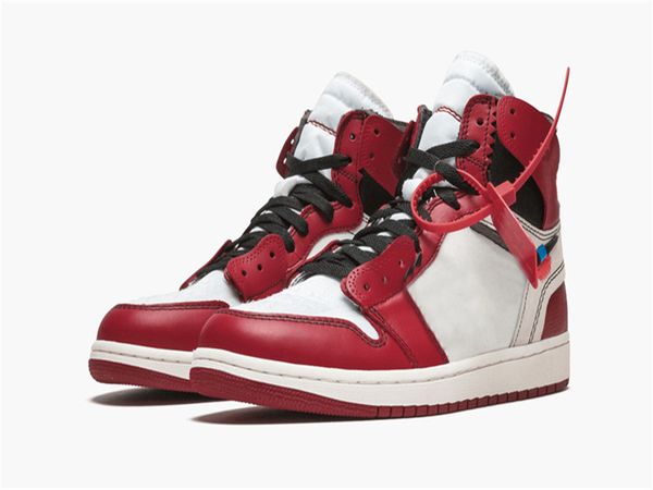 

1 i basketball shoes mens jumpman 1s white red black outdoor sports sneakers size eu40-47.5 ship with box