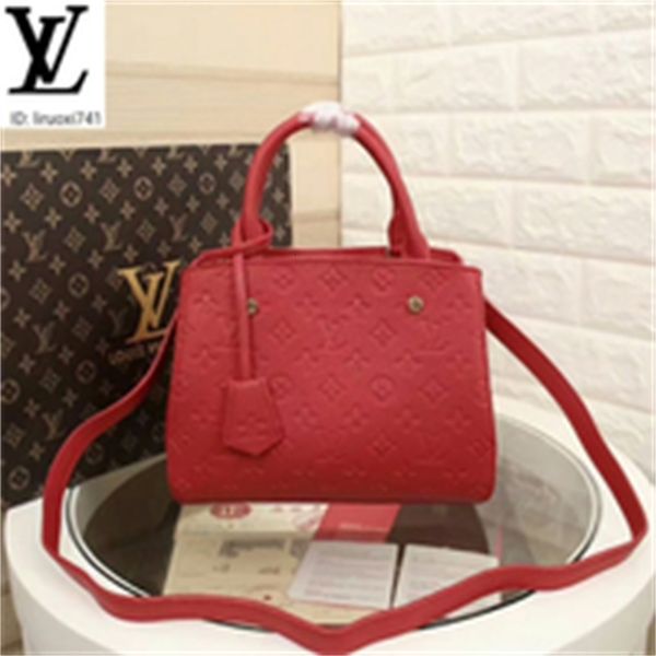 

brand designer luxury sr8r m41064 red embossed business handbag 29cm women handbags iconic bags handles shoulder bags totes cross body b