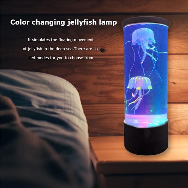 

aquariums 11.4 inch jellyfish lava lamp rgb led multi color changing relaxing mood light aquarium