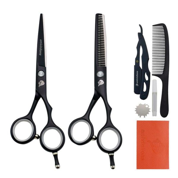 

hair scissors univinlions 5.5" professional hairdressing tools barber accessories cutting kit thinning shears razor comb
