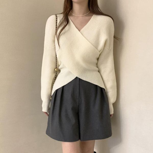 

women's sweaters fall 2021 winter womens women clothing knitted loose sweater knitting wool oversize pullover woman girls thick, White;black