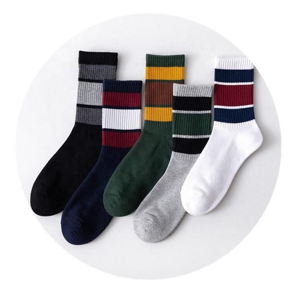 

men's socks wholesale warm winter fashion sports terry striped for men, Black