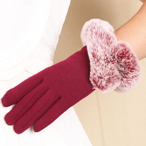 Fingerlose Handschuhe Marke Mode Damen Winter Imitation Pelz Dünne Handgelenk Warme Gefälschte Fäustlinge Weiblich