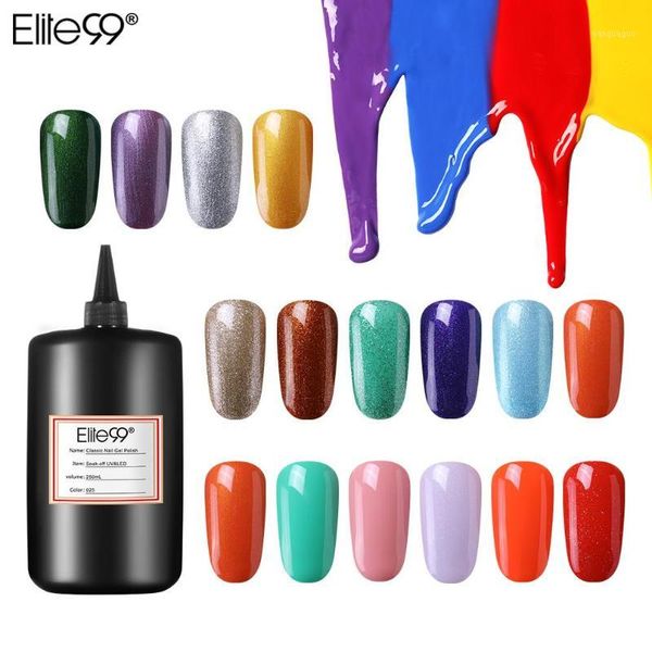 

elite99 298 pure colors 250ml classic nail gel polish soak off uv & led hybrid manicure semi permanent base coat1, Red;pink
