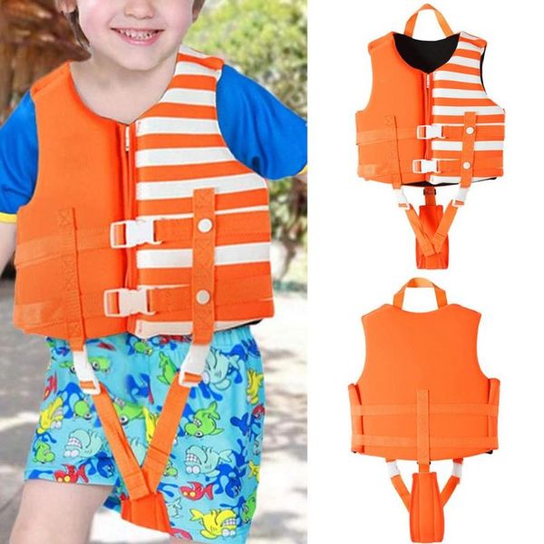 

life vest & buoy kids swim outdoor swimming boating skiing driving survival suit polyester jacket for children with pip