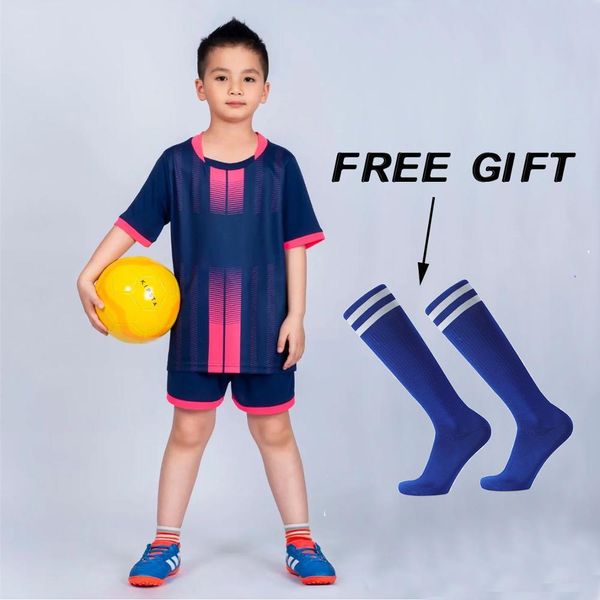 

socks teen football jersey sets soccer uniforms soccer joursey sport set custom children's football shirt sportswear kits, Black