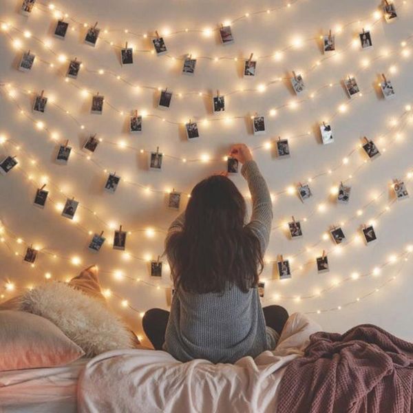 

strings led po clip lamp bright string light hanging plastic decorative mini year's party christmas decoration