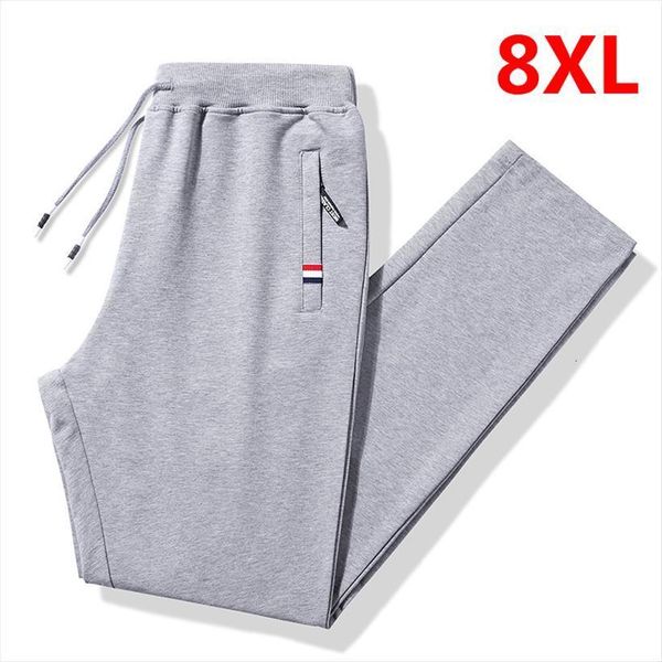 

big size sweatpants casual women pant fashion oversize 8xl plus jogger solid color trousers male stretch hx486, Black