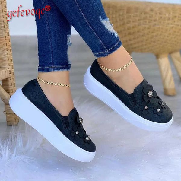 

spring autumn women shoes breathable wear resistant floral casual fashion women's sneakers running vulcanized y0907, Black