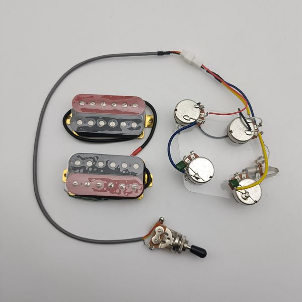 

custom black red humbucker pickups 4c conductor with wiring harness