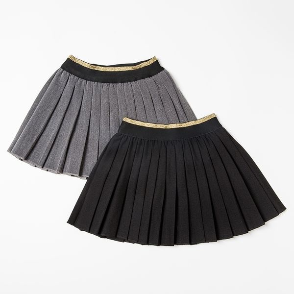 Girl Tutu юбки весенние осень детская одежда детская принцесса плиссированная черная серая kawaii юбка школа детская одежда 210331