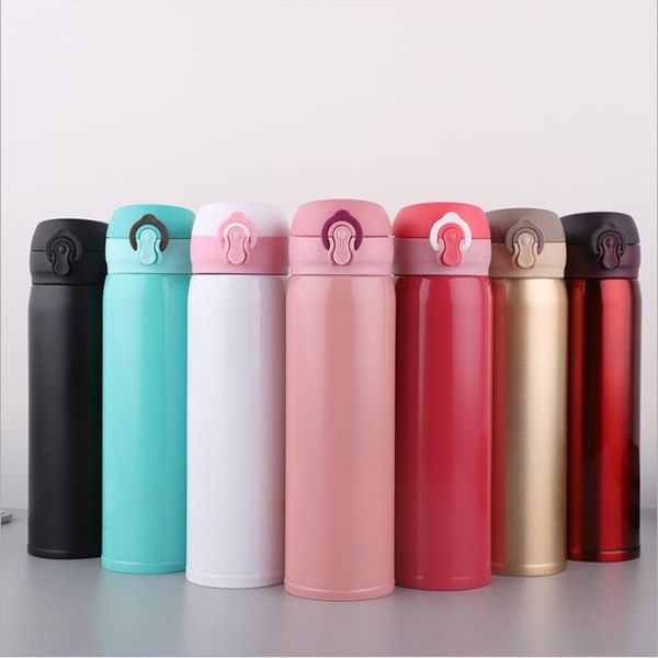 

water bottles 500 ml capacity creative stainless steel vacuum flask student cup portable car outdoor multi-color optional