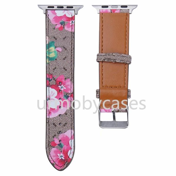 

designer watch bands for apple iwatch 2 3 4 5 fashion print letter g 38/40mm 42/44mm quality leather watchband