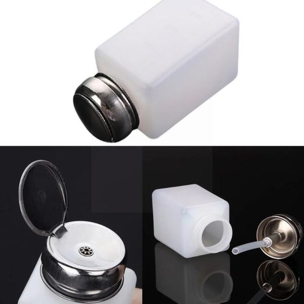 

storage bottles & jars 1 piece empty pump liquid alcohol press nail polish refillable dispenser remover bottle makeup cleaner container p9j1
