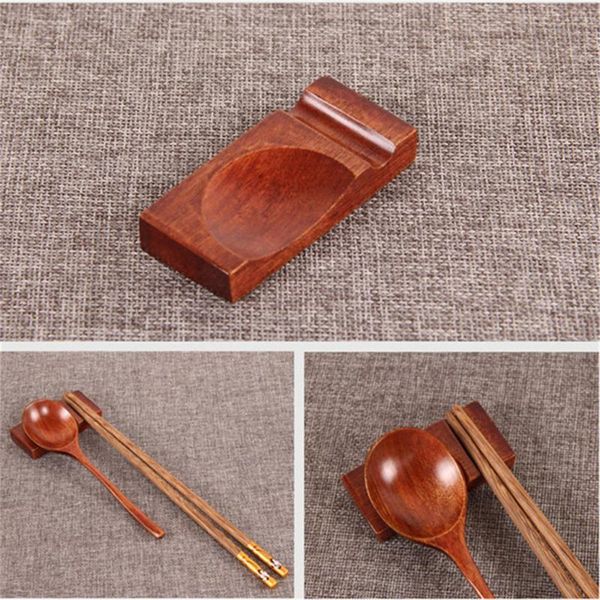 

chopsticks wooden holder kitchen utensil spoon holders fork spatula rack shelf rest non-slip spoons pad