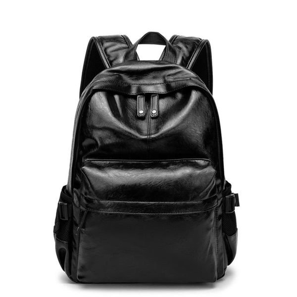 

backpack korean style pu men's fashion travel bag student computer leather