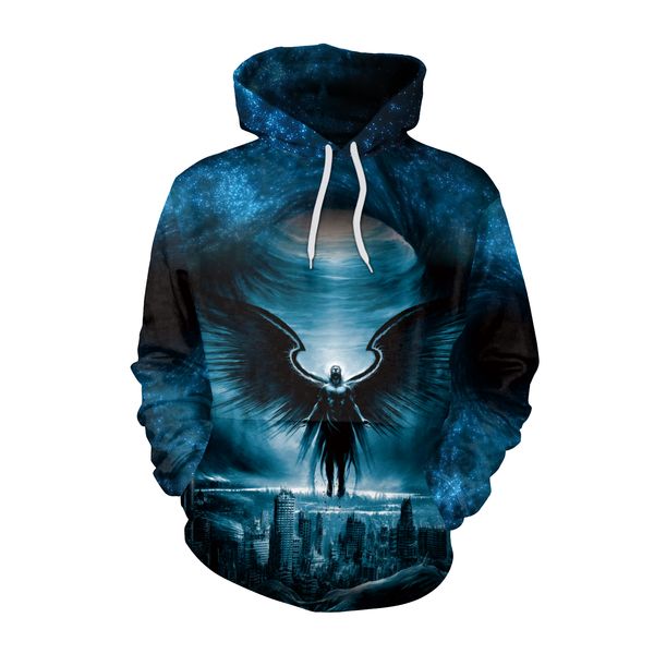 

couple spring and autumn hoodie digital 3d printing long sleeve trend, Black