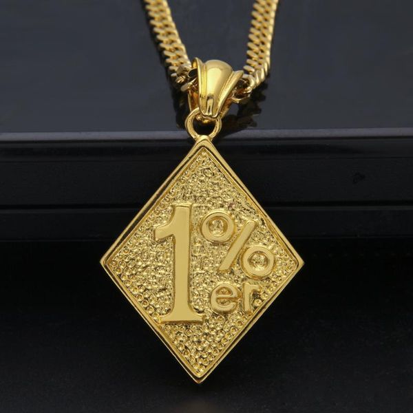 

pendant necklaces gold color one percent 1% er funny necklace trendy jewelry pendants cool men alloy biker for male hip hop, Silver