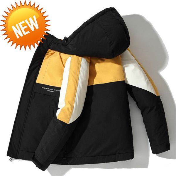 

2021men's warm down jacket thick coat overcoat winter parka white duck, Black