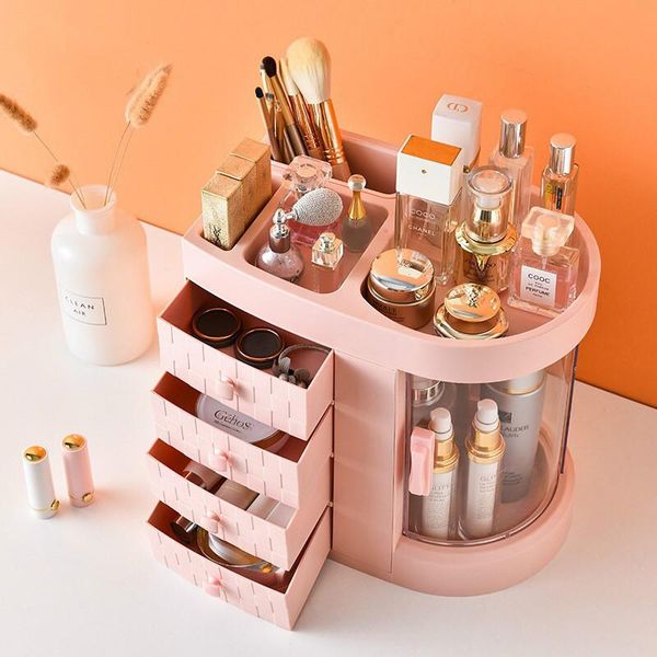 

women home makeup organizer cosmetic storage bedroom make up box creative beauty detachable deskplastic bags & cases